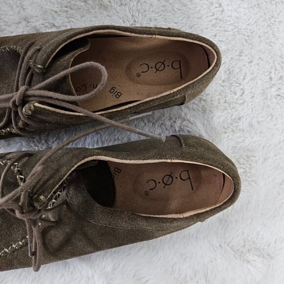 BOC Olive Green Suede Creepers Retro Hippie Boho 9.5 - Picture 8 of 11